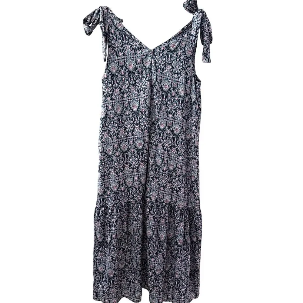Banana Republic Tie Shoulder Tiered Midi Dress in European‎ Summer Size Medium - Picture 2 of 10